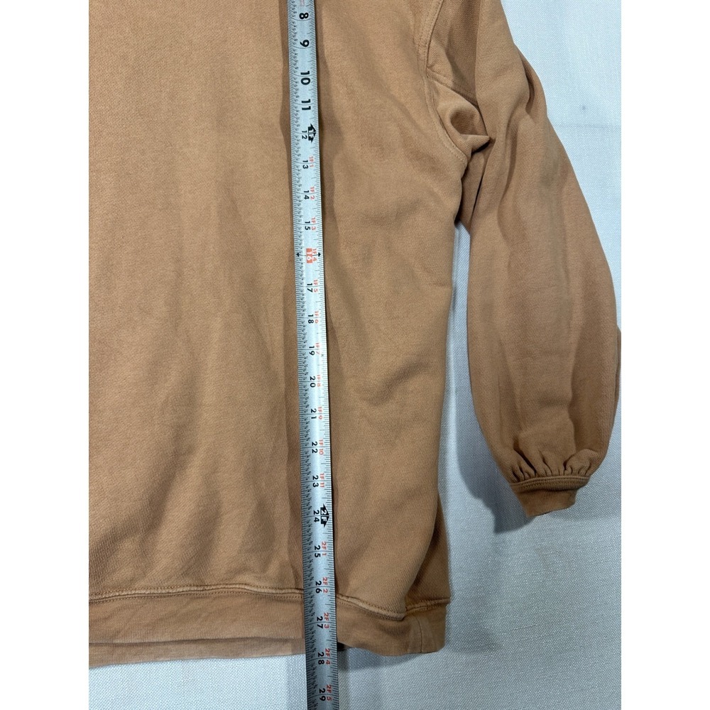 Aerie Oversized Crewneck Sweatshirt Tan Brown Pullover S/P Cotton Blend - Picture 3 of 6